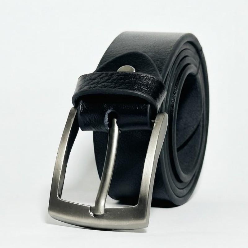 Black Leather Pent Belt