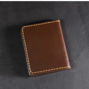 Dark Cognac Brow Futuristic Card Wallet