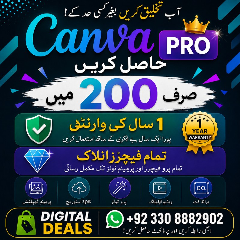 Canva Pro 1 Year Warranty Account | Premium Features Only Rs. 200